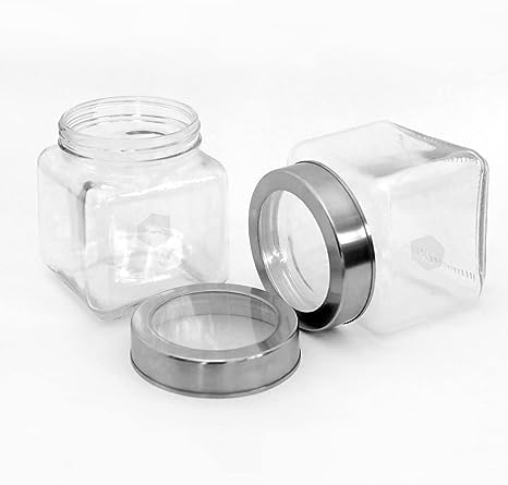 Vency Piramal Glass Round 500ml Transparent Glass Jars & Containers for Kitchen Pantry, Snacks, Masala, Pickles, Dry Fruits, Cof